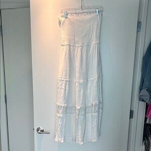 White Maxi dress or skirt with Crochet Detail